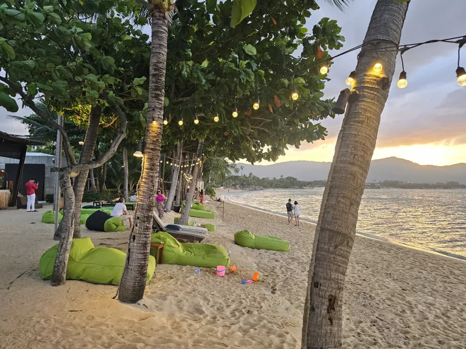 Hotellstranden om kvelden