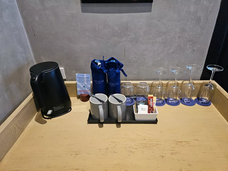 Gratis vann og pulverkaffe/te