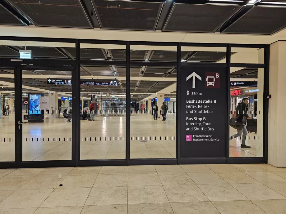 Skilt til holdeplasser for langdistansebusser