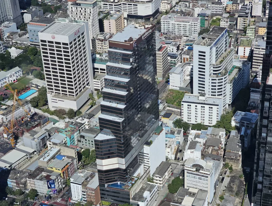 Utsikt over hotellet fra utsiktspunktet King Power Mahanakhon