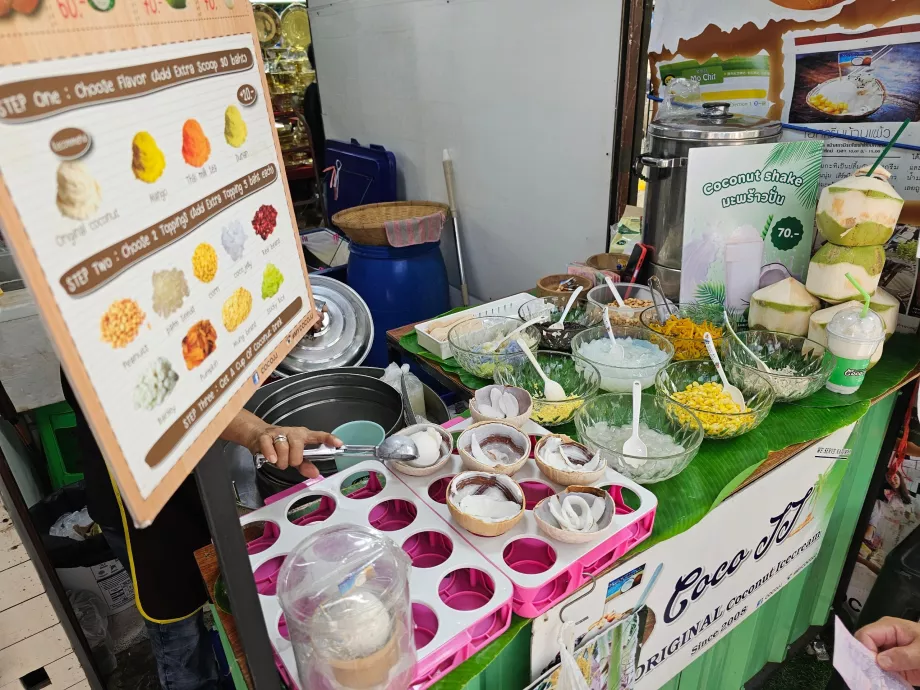 Chatuchak-markedet, kokosnøtt-is