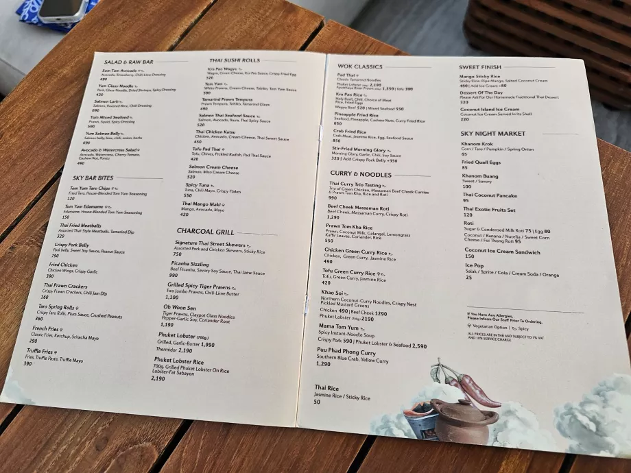 Akara Sky Hanuman - meny, mat