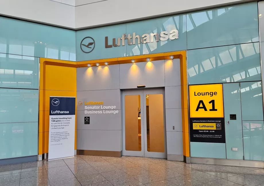 Inngang til Lufthansa-loungen i terminal 2