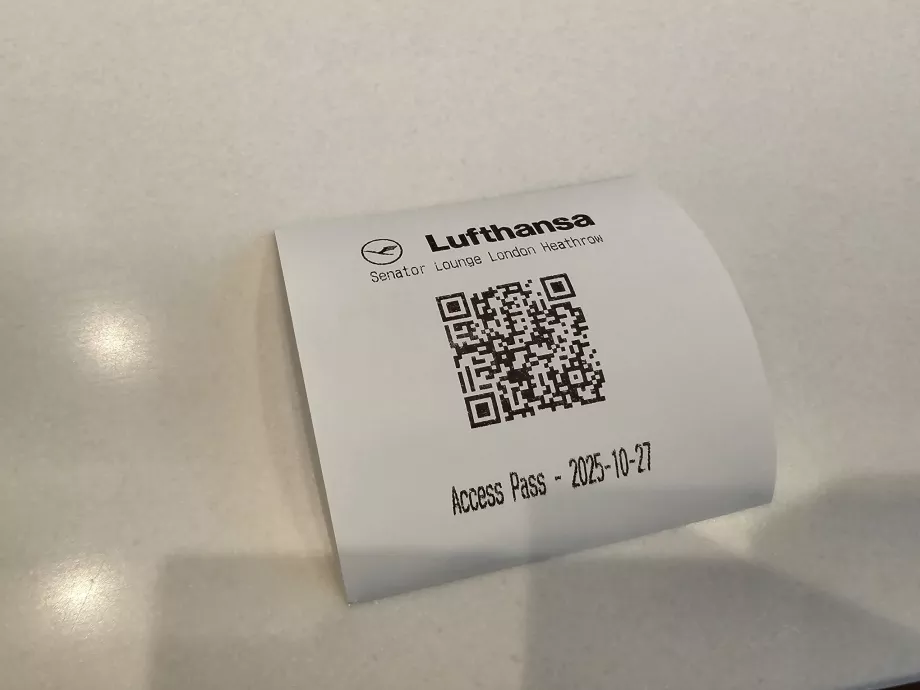 Strekkode for å komme inn i Senator Lounge