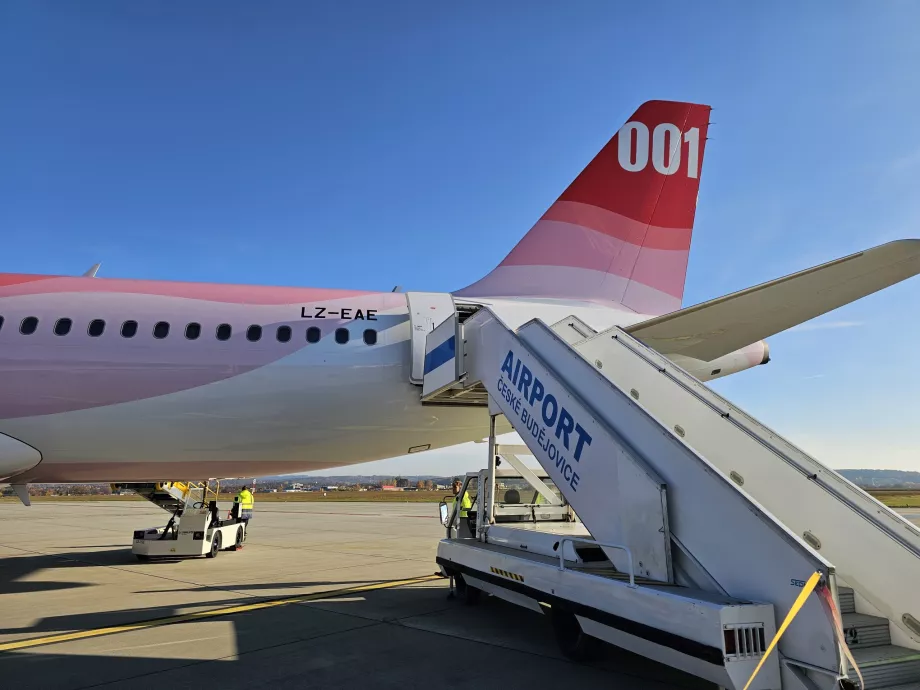 Ombordstigning, České Budějovice lufthavn