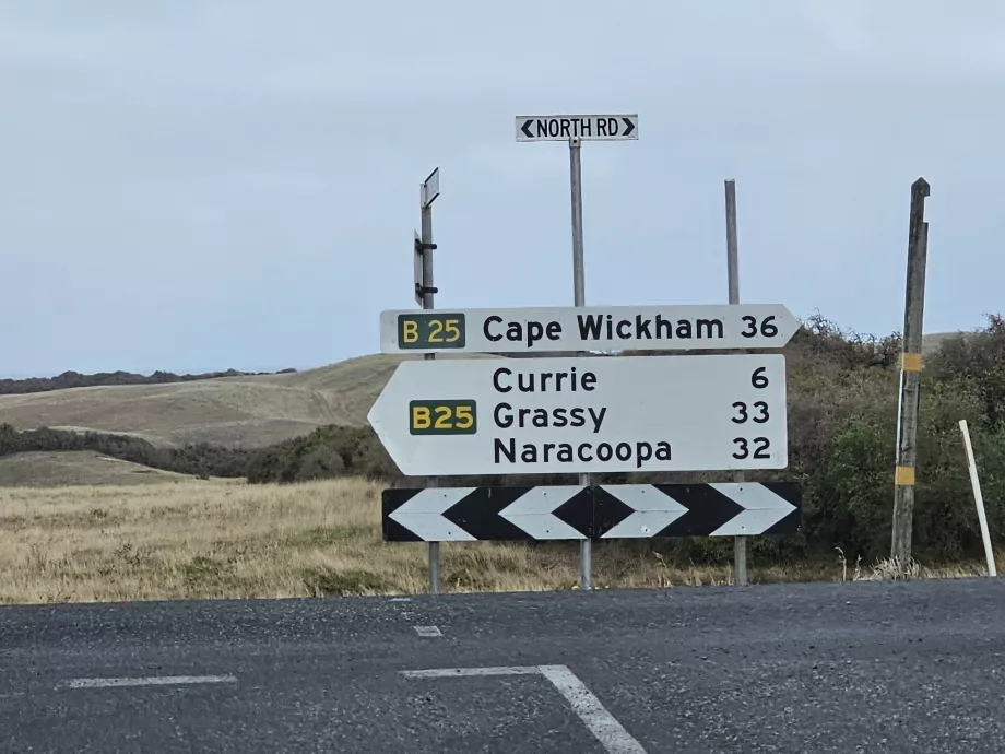 Veiskilt på King Island