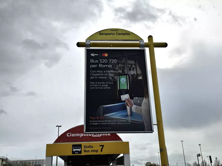 Informasjon om betaling med kort på ATAC-bybussen