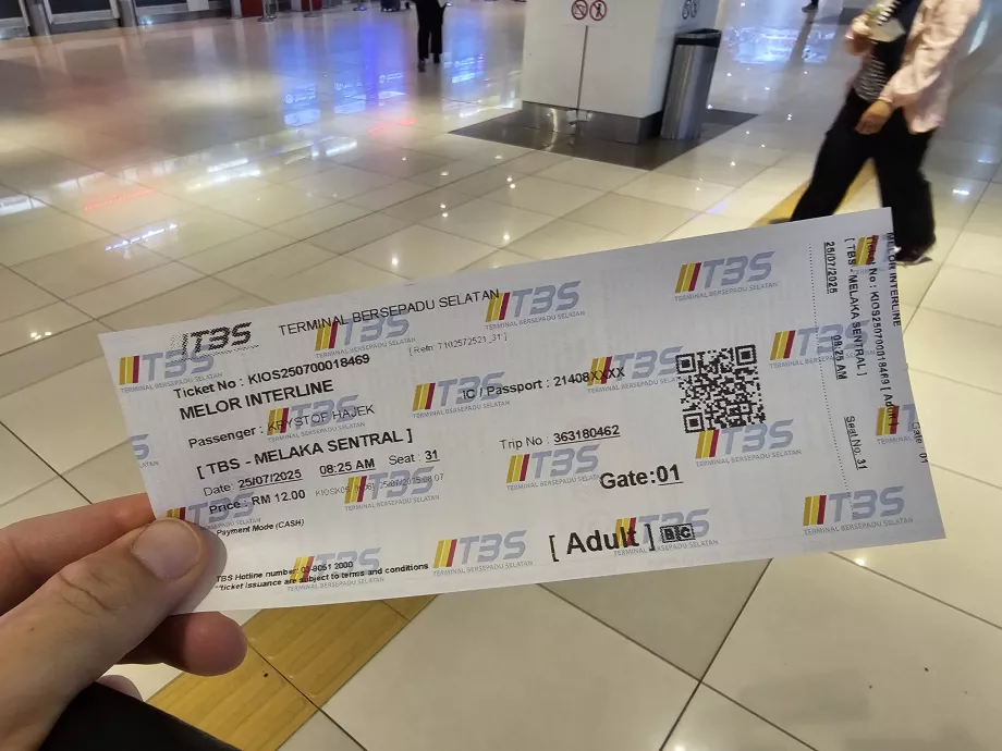Bussbillett til Malacca