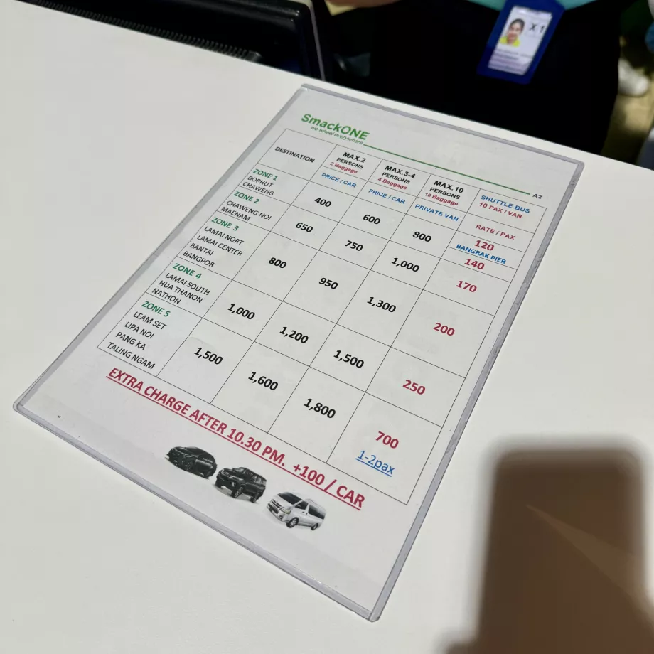 Transportpriser på Samui USM lufthavn