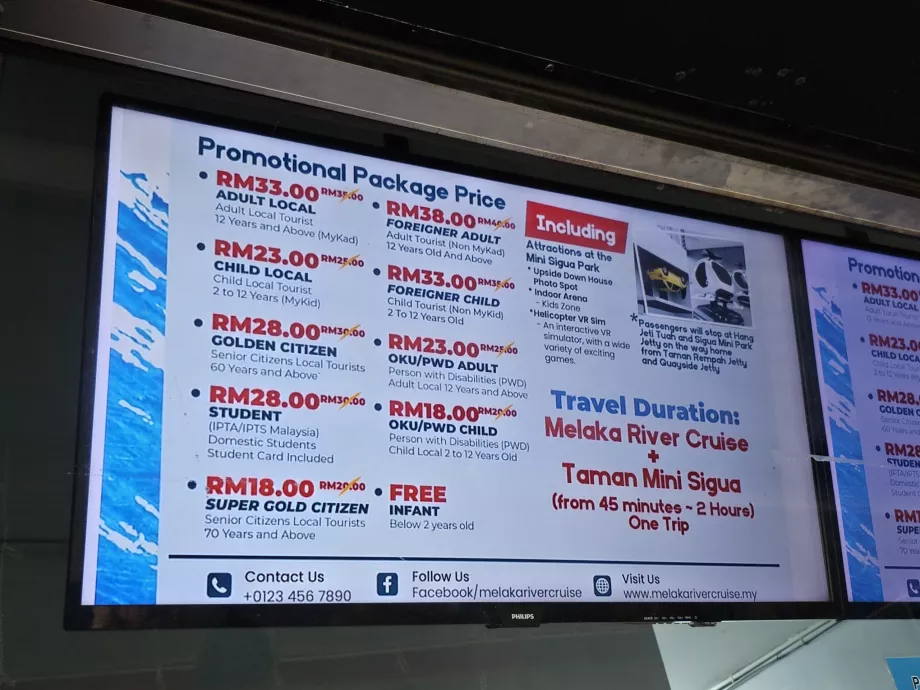 Priser for elvecruise i Melaka