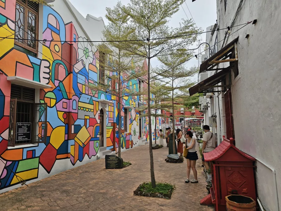 Veggmalerier i nærheten av Malacca River Walk