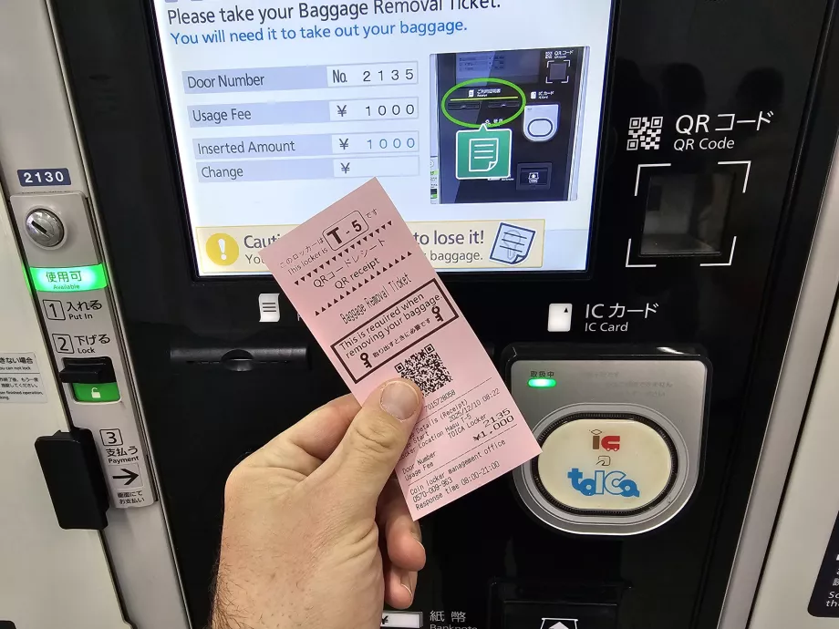 Billett fra bagasjeoppbevaring