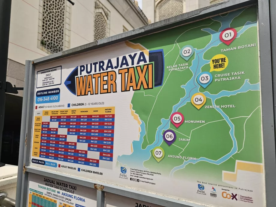 Kart over Vanntaxi