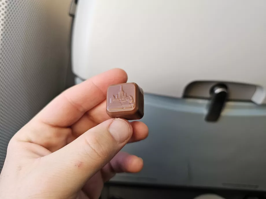 Sjokoladepraliner før landing