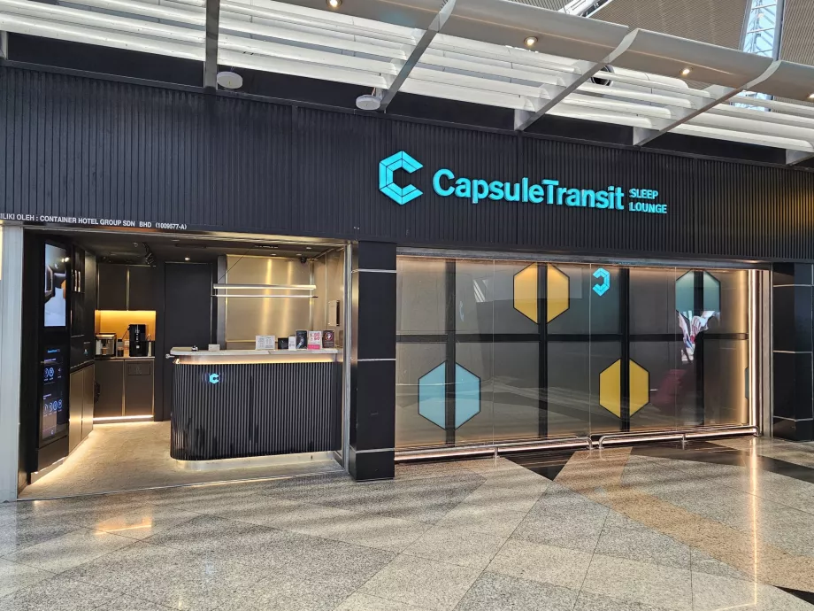 Kapselhotell, offentlig område, terminal 1