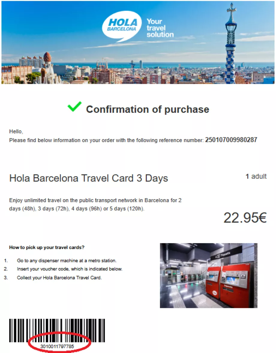 Skriv inn nummeret under strekkoden i maskinen