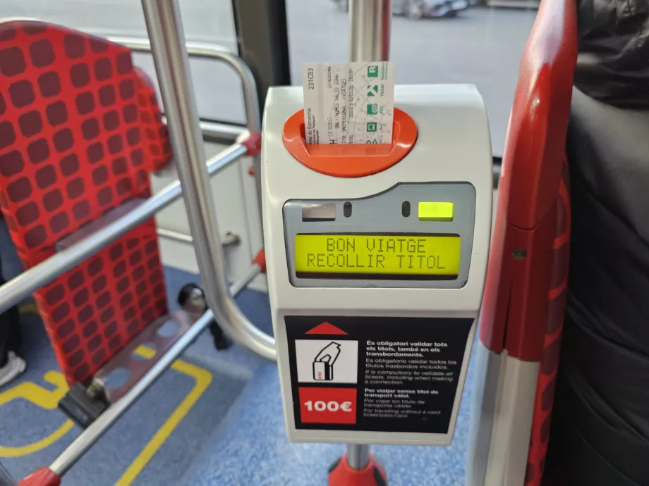Billettvalidator på bussen