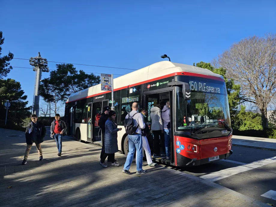 Buss 150 på Montjuic-høyden