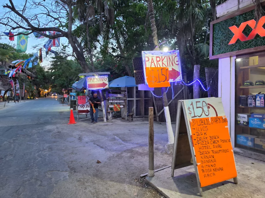 Parkeringsplass i Tulum