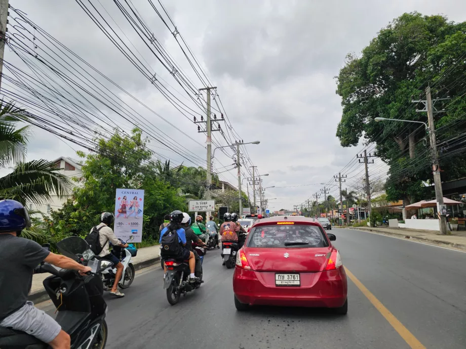 Trafikk på hovedveien rundt øya