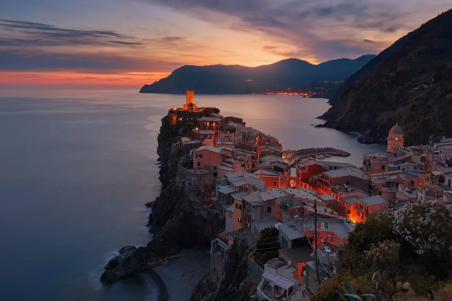 Natt Vernazza fra vakttårnet