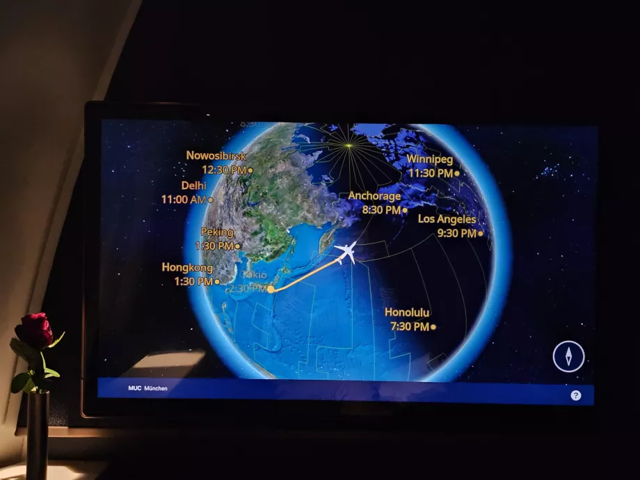 Kart over flyturen over Nordpolen