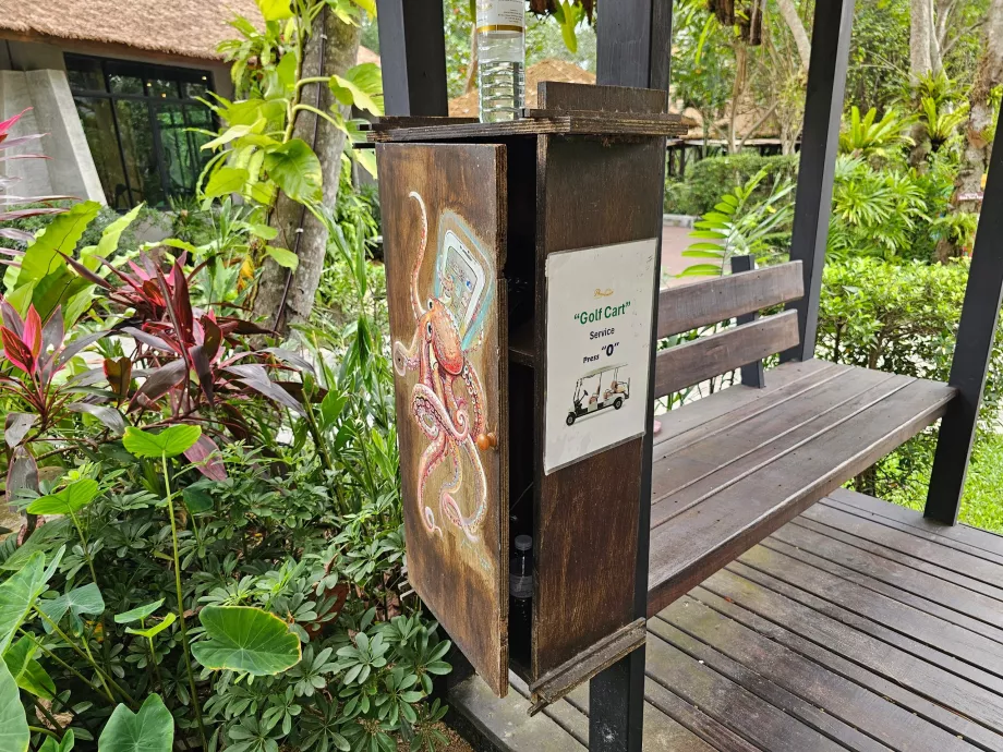 Telefon for å ringe golfbilen