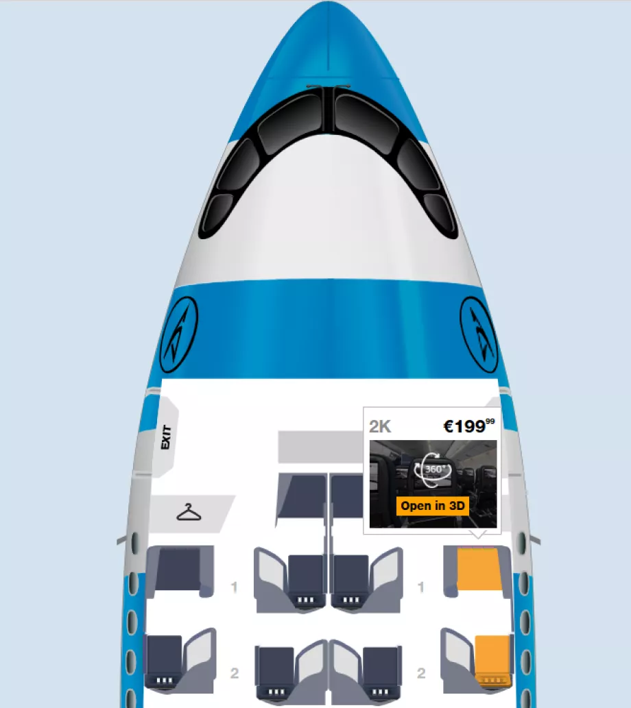 Reservasjon av førsteklasses seter