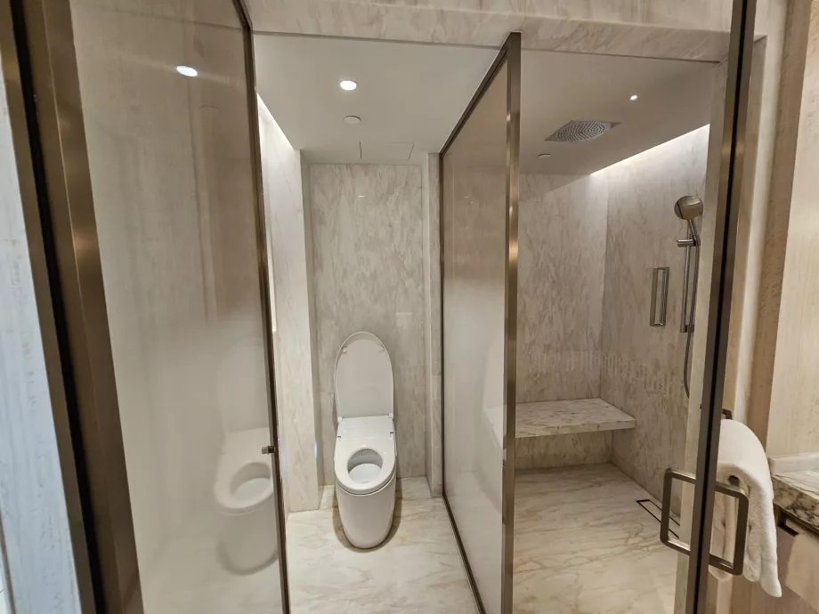 Dusj og toalett - åpen dør