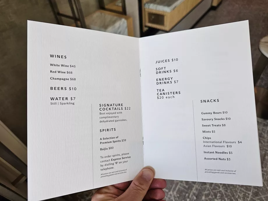 Prisliste for minibar