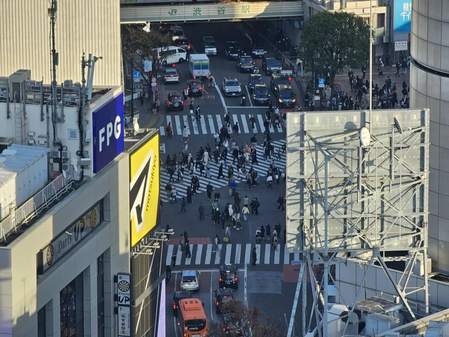 Utsikt over Shibuya Junction med zoom