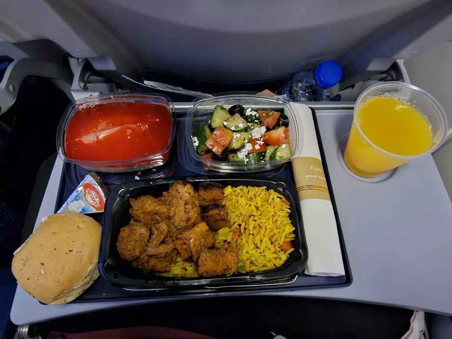 Middag hos KLM på en langdistanseflyvning