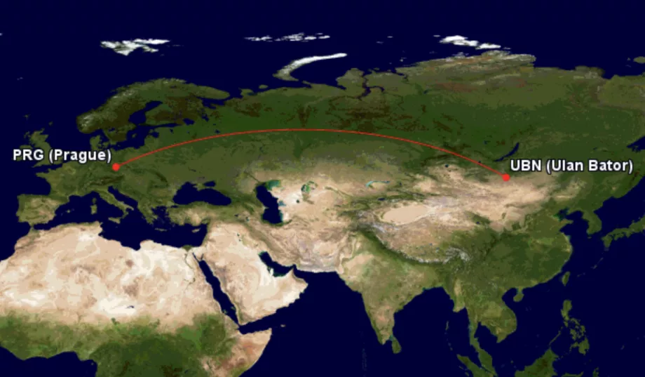 Ny Eznis Airways-rute fra Praha til Ulaanbaatar