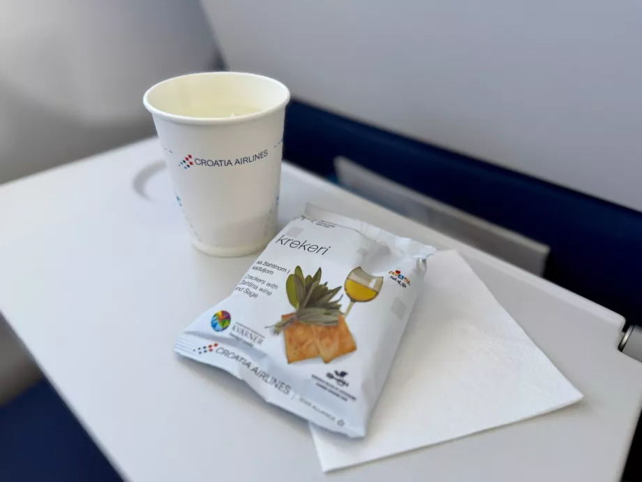 Forfriskninger på PRG-ZAG Croatia Airlines-flyvningen