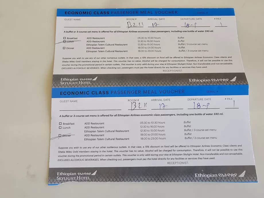 Måltidskupong under oppholdet ditt på et transithotell