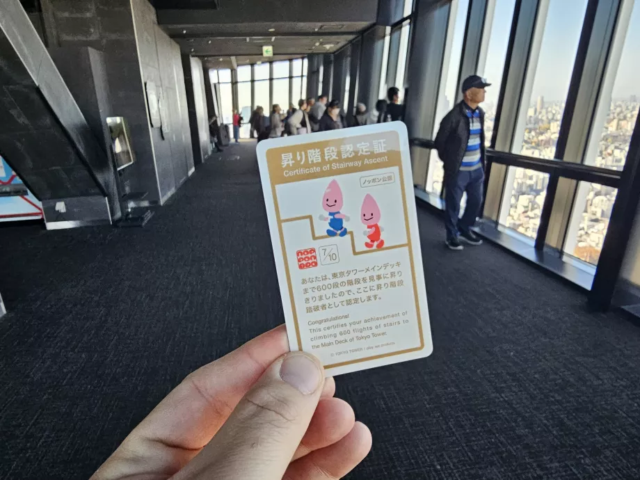 Sertifikat etter å ha gått opp trappene