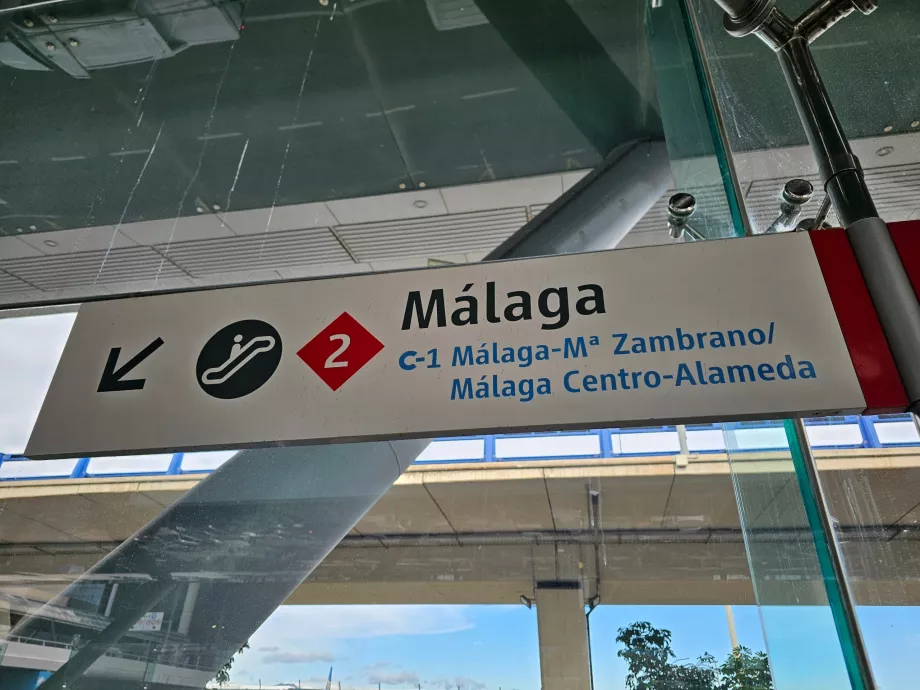 Plattform 2, med retning mot Málaga sentrum