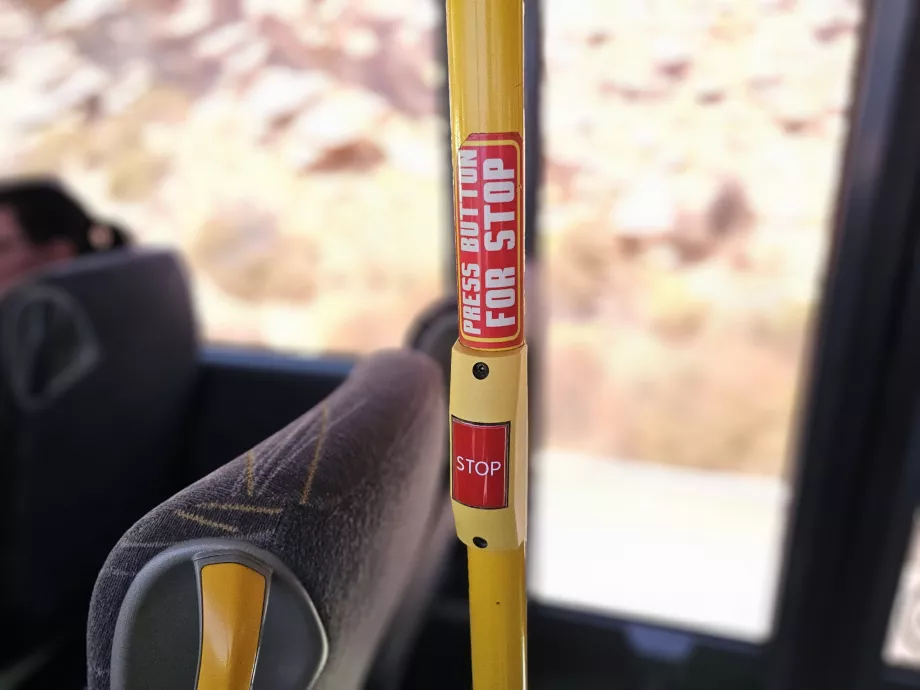 Stoppknapp på KTEL-bussene