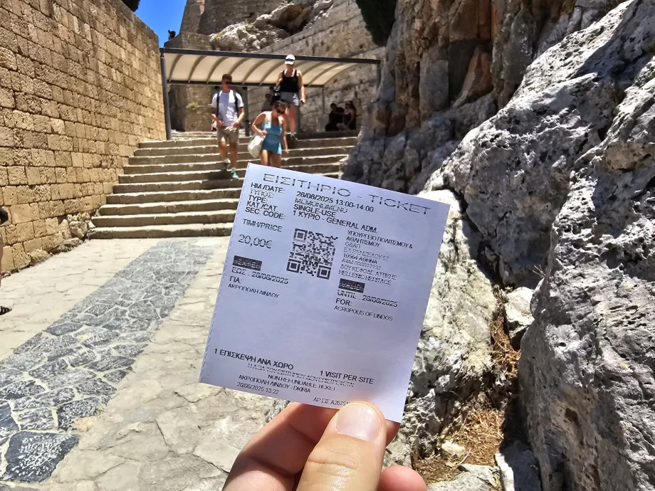 Billett til Akropolis i Lindos
