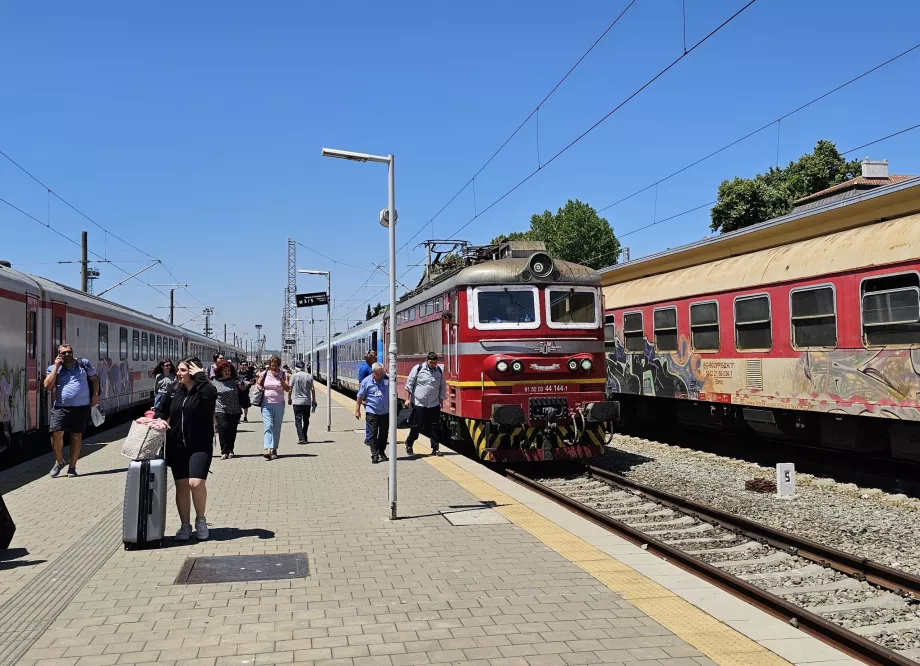 Tog i Burgas etter ankomst fra Sofia