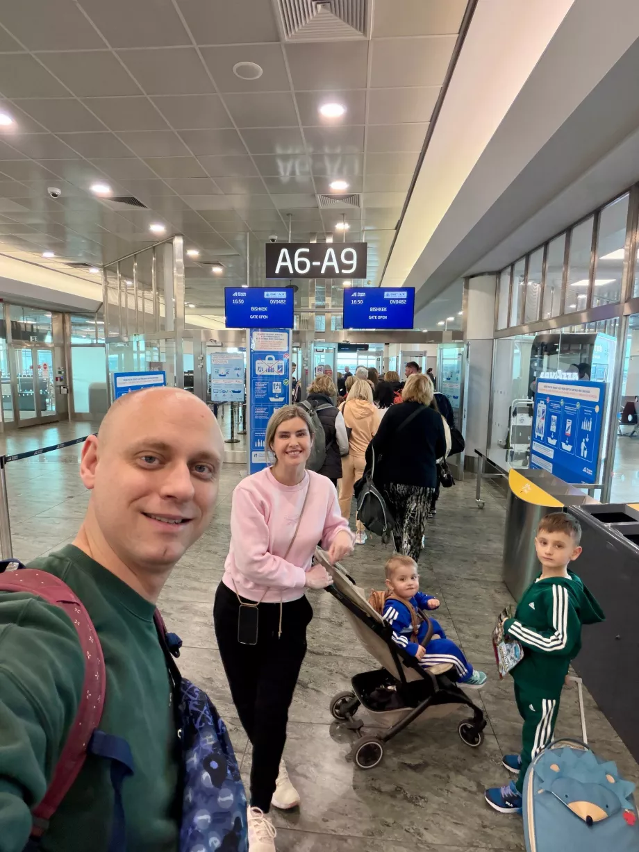Familien før avreise