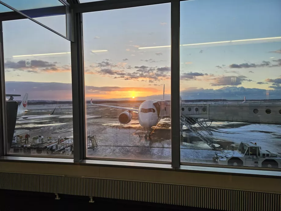 Utsikt over flyplassområdet fra transittområdet