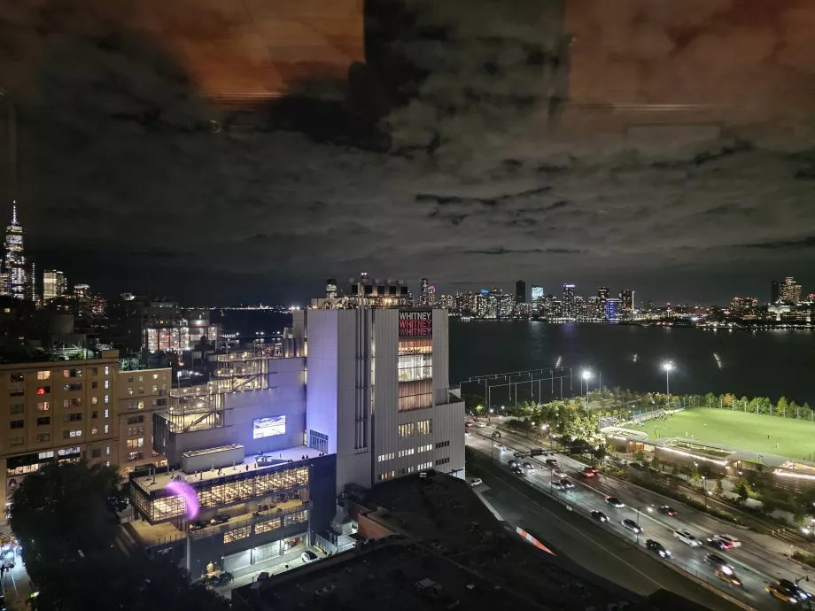 Nattutsikt over Hudson-elven