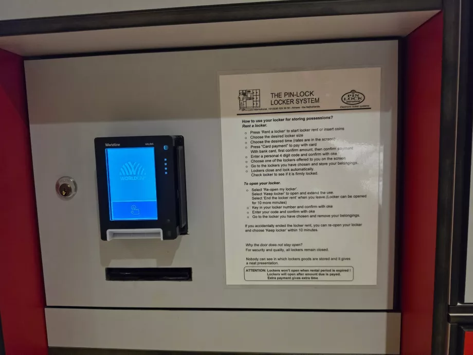 Bagasjeskap, betaling med kort