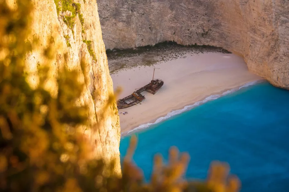 Navagio Beach i detalj