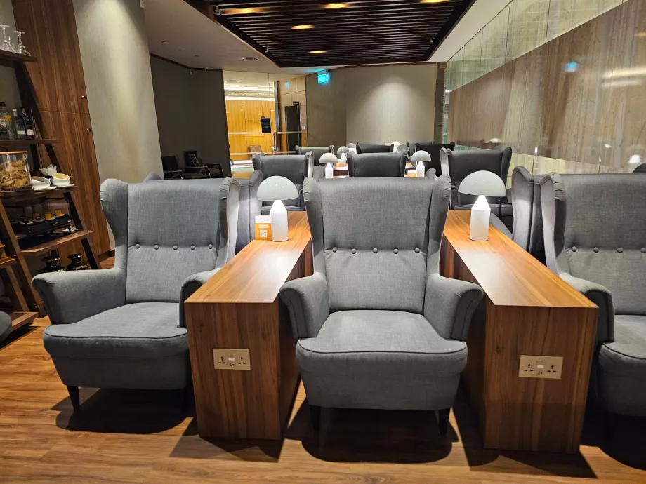 Lounge på flyplassen i Singapore