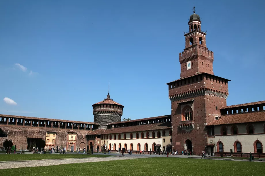 Gårdsplassen til Castello Sforzesco