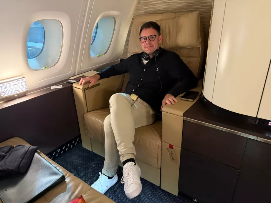 Meg i første klasse på Etihad Airways