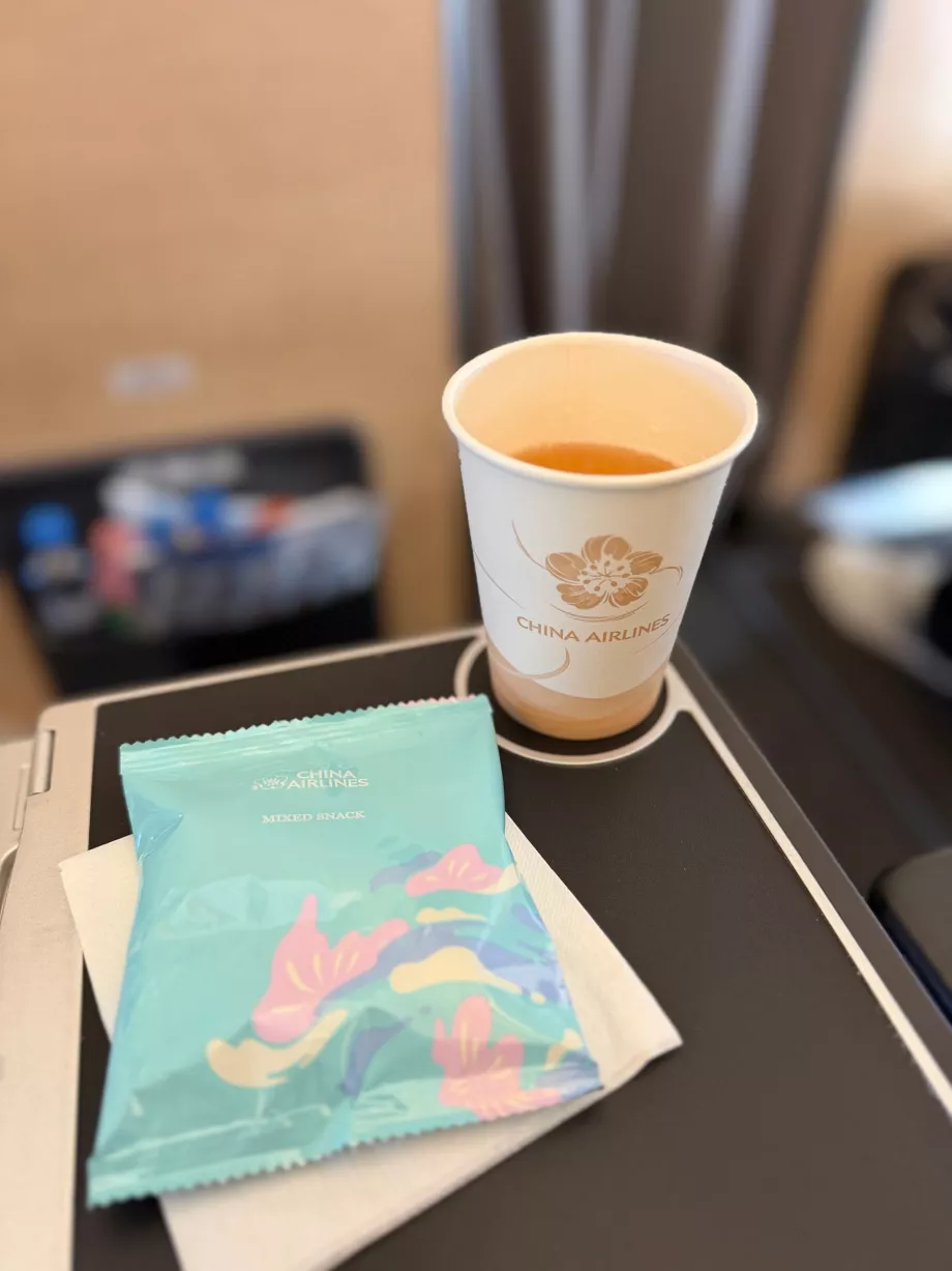 Velkomstdrink etter takeoff