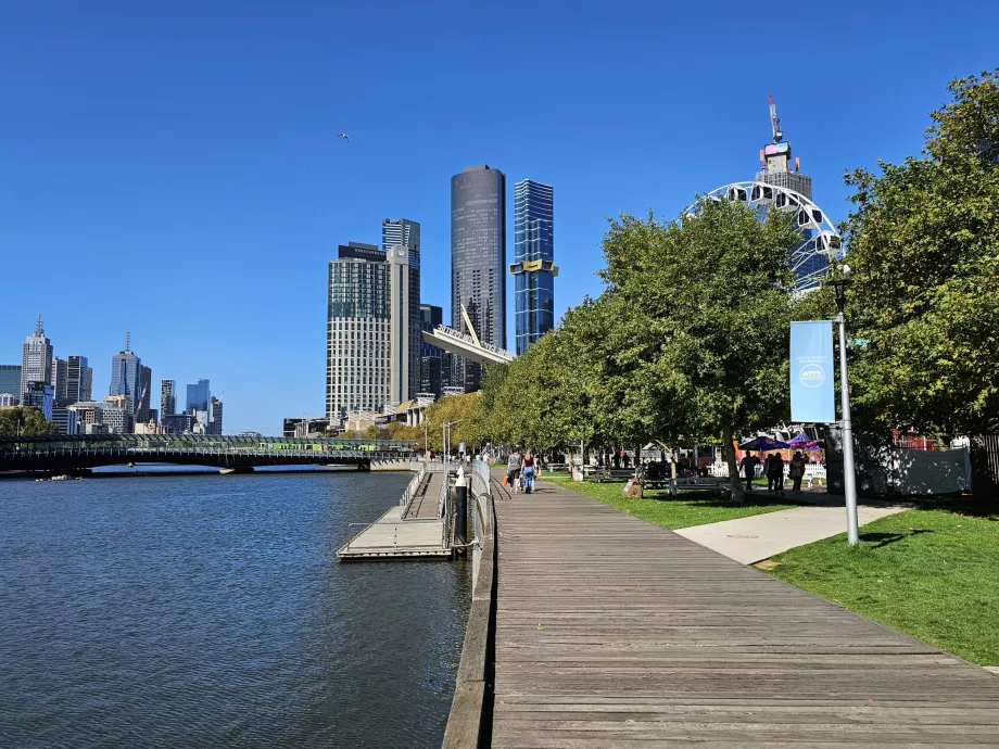 Fotgjengerbredd langs Yarra-elven